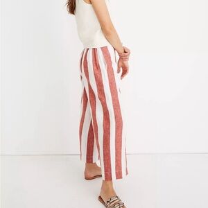 Madewell Huston Pull-On Crop Pants in Bold Stripe Red
